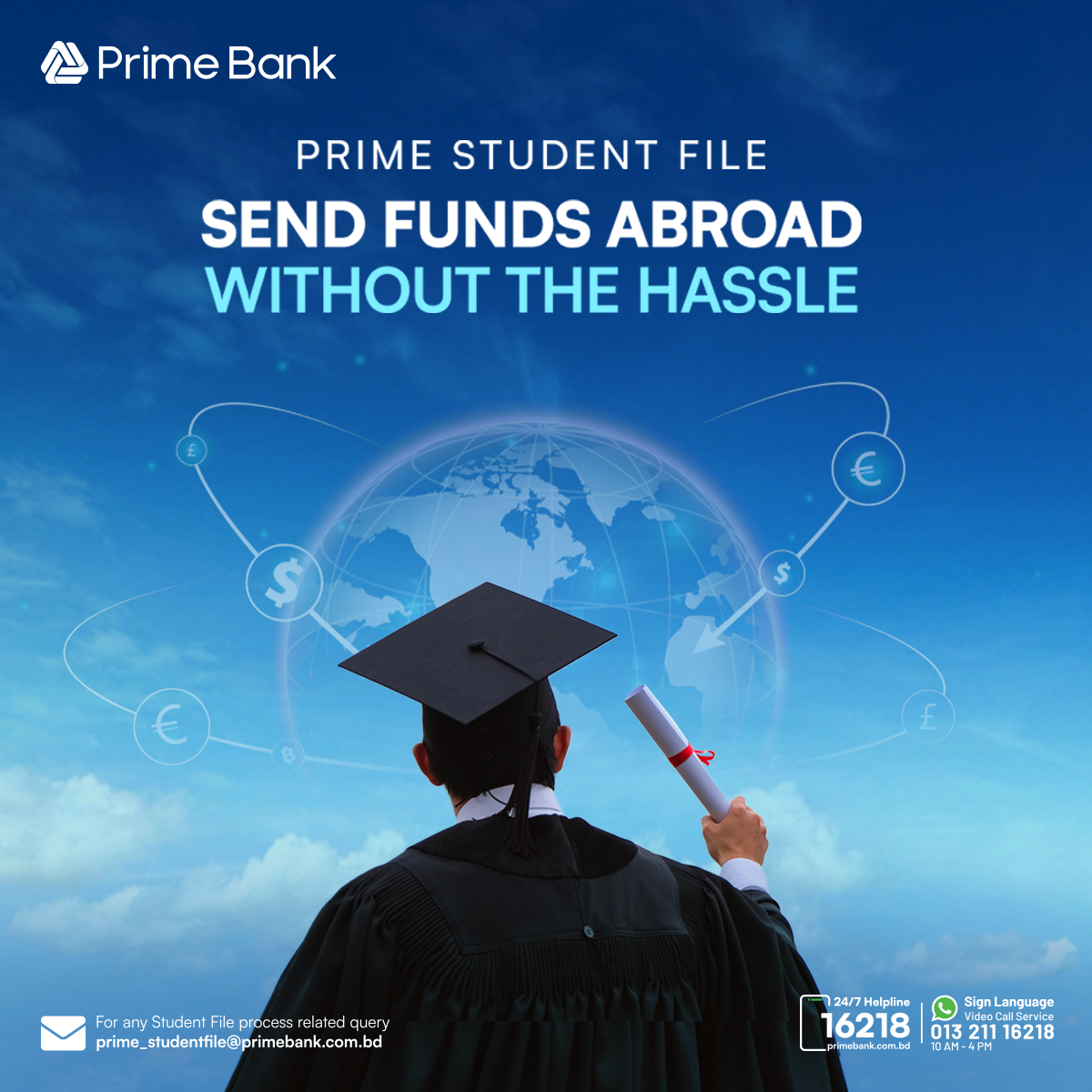 send tuition & living expenses abroad with ease.